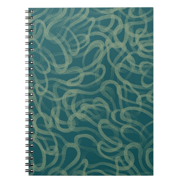 Intricate stippled texture, turquoise abstract pat notebook (Front)
