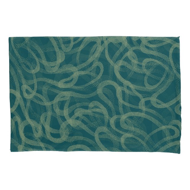 Intricate stippled texture, turquoise abstract pat pillowcase (Front)