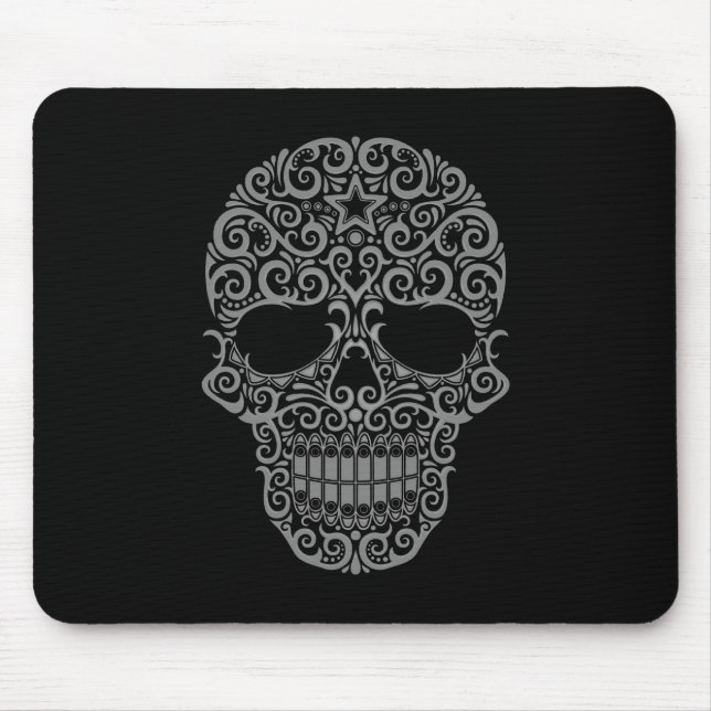Intricate Sugar Skull – dark Mouse Pad (Front)