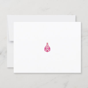 Intricate, symmetrical floral design in pink and b postcard