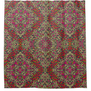 Intricate, Traditional Oriental Rug Motif Design Shower Curtain