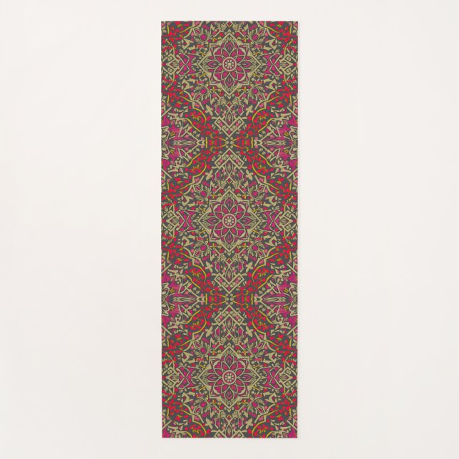 Intricate, Traditional Oriental Rug Motif Design Yoga Mat (Front)
