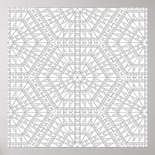 Intricate Triangle Mosaic Mandala Pattern Design Poster (Front)