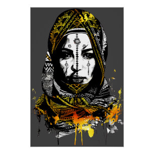 Intricate Tribal Woman Portrait Poster