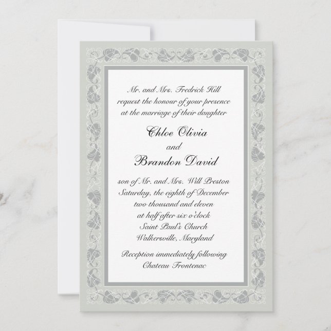 Intricate Vines Wedding Invitation (Front)