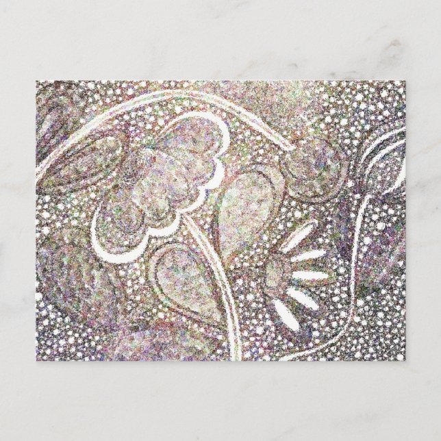 Intricate White Lace Floral Design Postcard (Front)