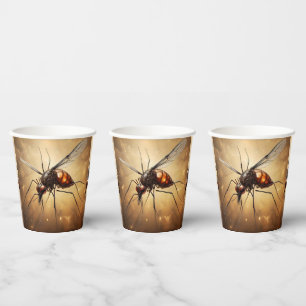 Intricate Wings: The Mosquito Fractal Art Paper Cups