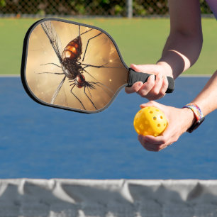 Intricate Wings: The Mosquito Fractal Art Pickleball Paddle