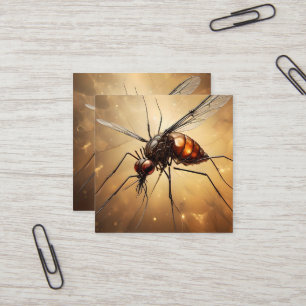 Intricate Wings: The Mosquito Fractal Art Square Business Card