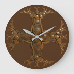 Intricate Woodcarved Geometric Artisan Decorative Large Clock