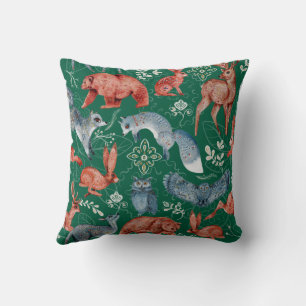 Intricate woodland animals pattern Cushion