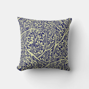Intricately interwoven tree branches - vintage sea cushion