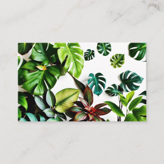 intricately patterned leaves business card (Front)