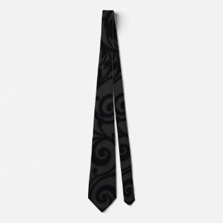Intricately Swirling Black Abstract Pattern Tie