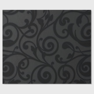 Intricately Swirling Black Abstract Pattern Wrapping Paper