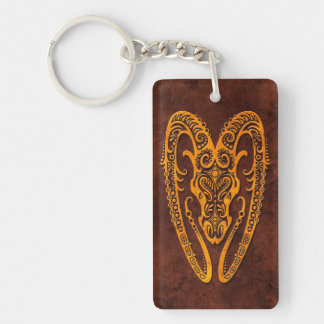 Intrictate Stone Aries Symbol Key Ring
