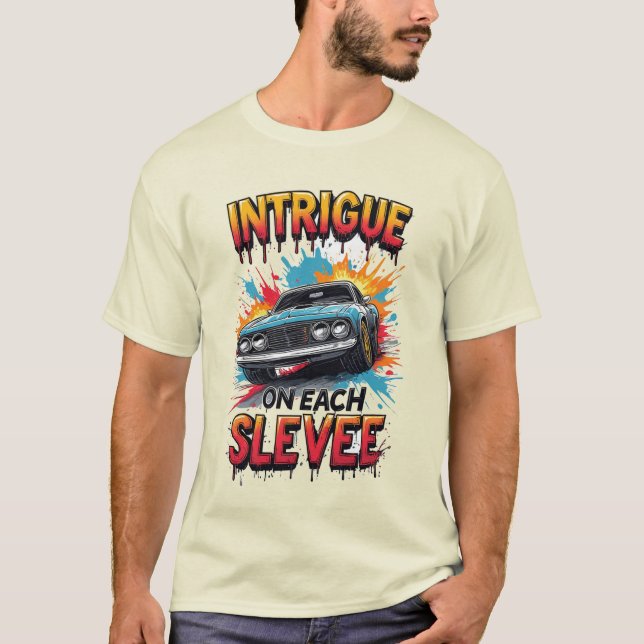 🏎️ Intrigue Each Sleeve Fiery Sports Car Speed T-Shirt (Front)