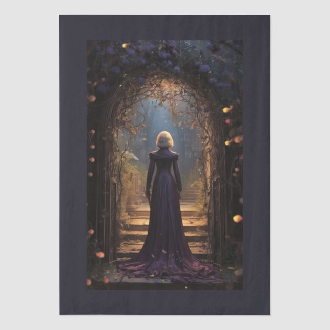 Intriguing Fantasy Gothic Florals Decoupage Tissue Paper (Front)
