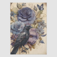 Intriguing Fantasy Gothic Raven & Florals