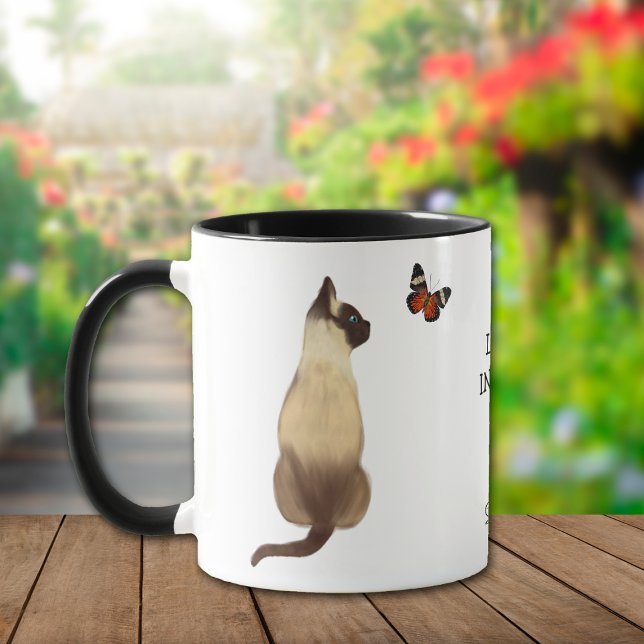 Intriguing Life Siamese Cat Butterfly Mug (Creator Uploaded)