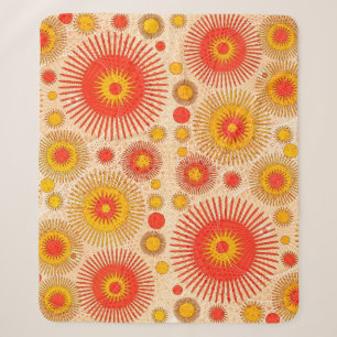 Intriguing modern abstract design with floral and  sherpa blanket