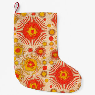 Intriguing modern abstract design with floral and small christmas stocking