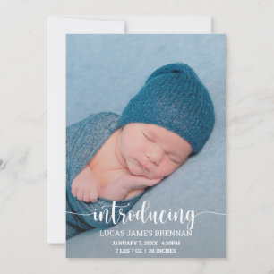 Introducing Baby Birth Announcement Photo Card