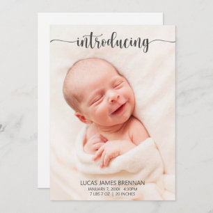 Introducing Baby Birth Announcement Photo Card