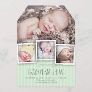 Introducing Baby Boy Birth Announcement