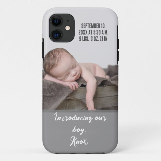 Introducing Baby Photo Birth Announcement Case-Mate iPhone Case (Back)
