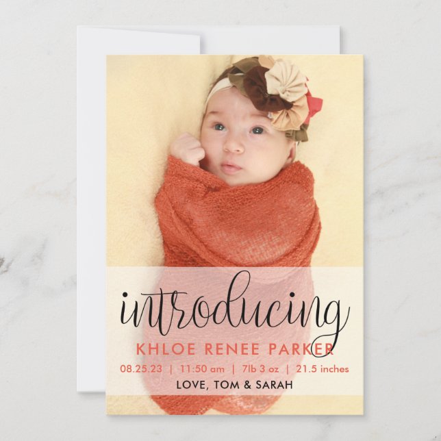 Introducing - Birth Announcement (Front)