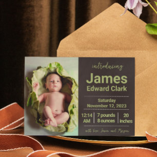 Introducing birth announcement with photos
