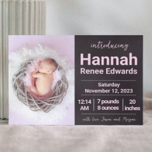 Introducing birth announcement with photos