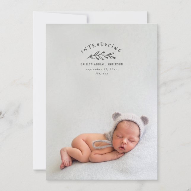 Introducing branch photo birth announcement (Front)