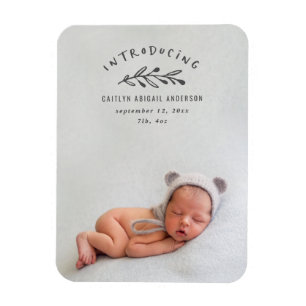 Introducing branch photo birth announcement magnet