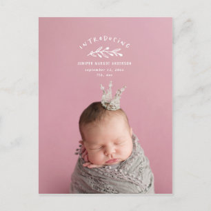 Introducing branch photo birth announcement postcard