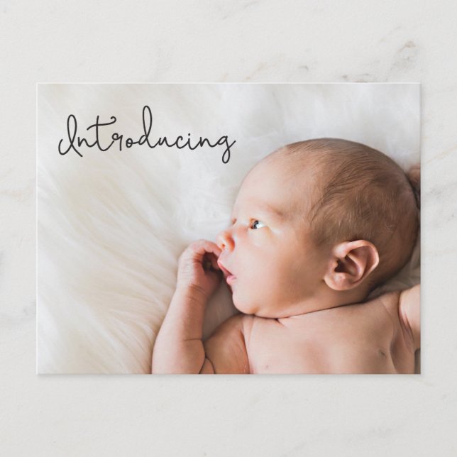  "Introducing" Custom Photo Baby Announcement Post (Front)