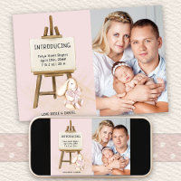 Introducing Easel & Bunny Photo Baby Girl Birth 