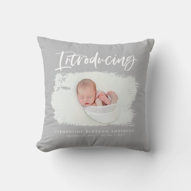 Introducing elegant minimal photo birth cushion (Front)