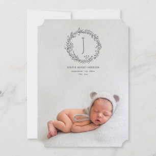 Introducing hand drawn branch photo birth announcement