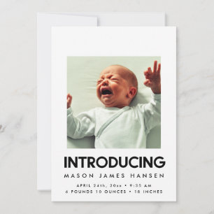 Introducing - Modern birth announcement