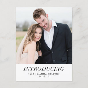 Introducing Modern Photo Wedding Announcement Postcard