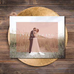Introducing Mr. + Mrs. Wedding Announcement Postcard
