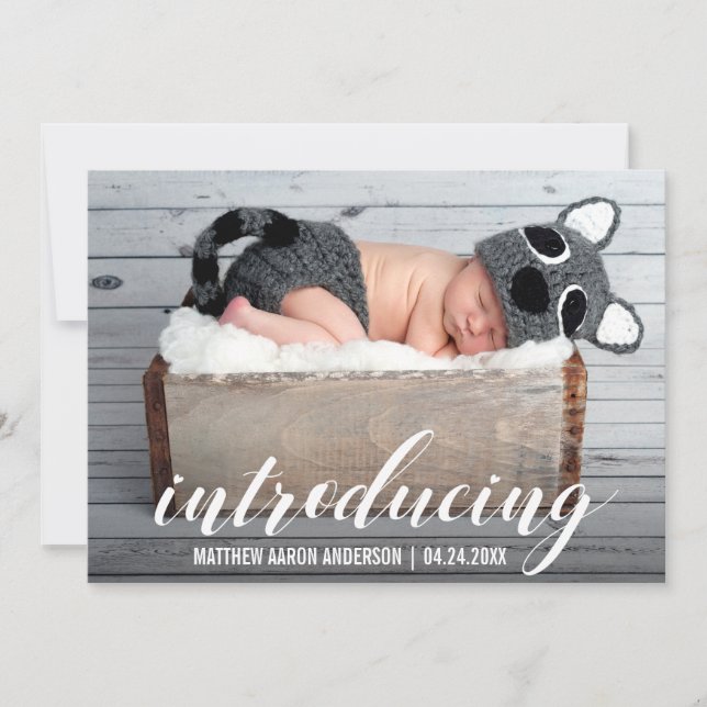 Introducing New Baby Hearts Announcement Card W (Front)