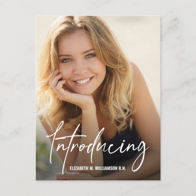 Introducing Nurse Graduate Custom Photo Announcement Postcard (Front)