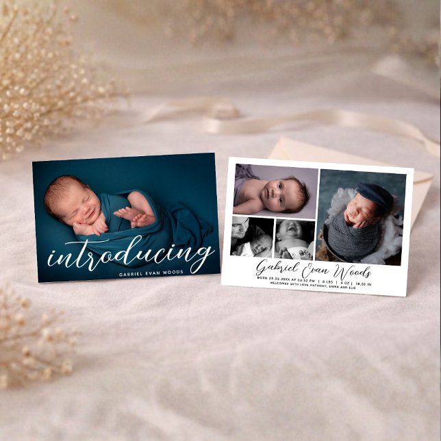 Introducing Personalised Name Photo Collage Birth Announcement (Creator Uploaded)