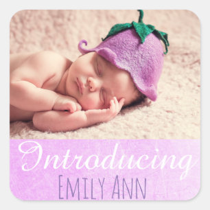 Introducing, Personalised New Baby Photo Stickers