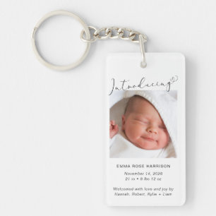 Introducing Photo Baby Birth Announcement Key Ring