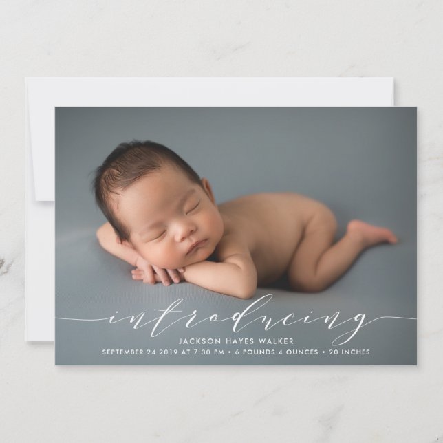 Introducing Photo Overlay Birth Announcement (Front)