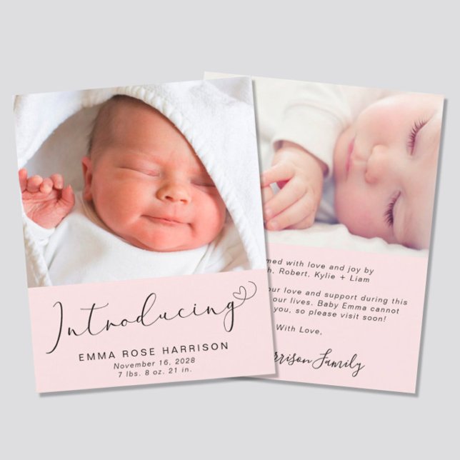 Introducing Photos Pink Girl Birth Announcement (Creator Uploaded)